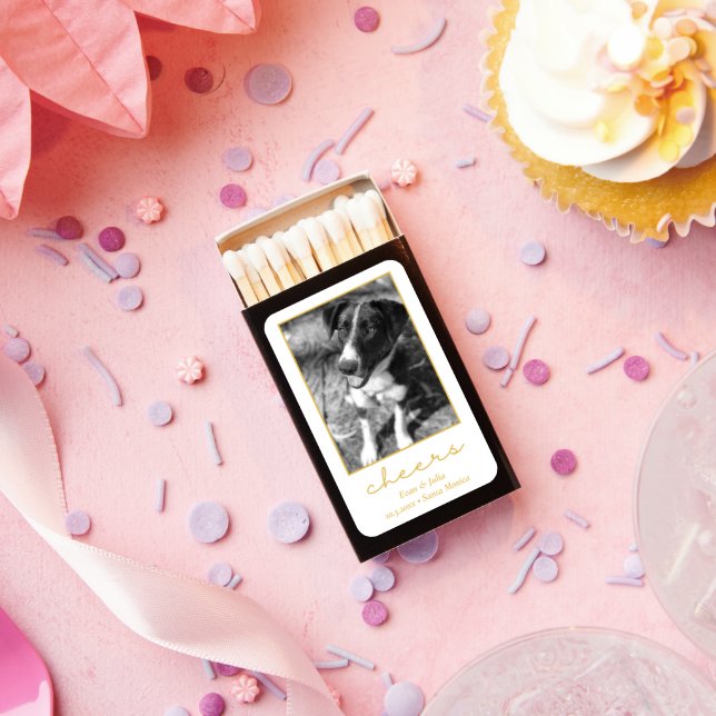 Dog Photo Wedding Favors Cheers Matchboxes | Zazzle