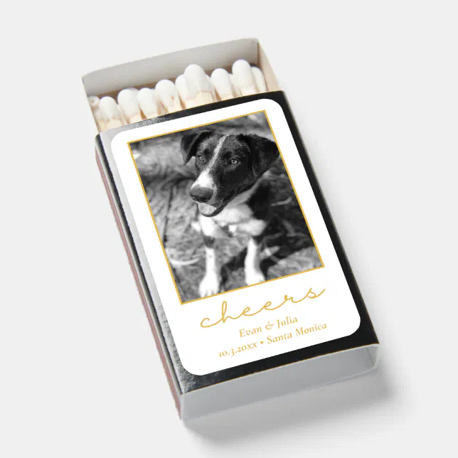 Dog Photo Wedding Favors Cheers Matchboxes | Zazzle