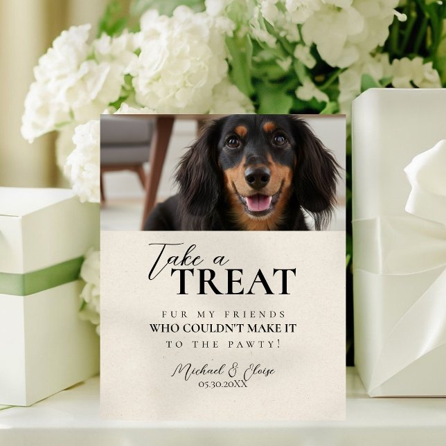 Dog Photo Wedding Treat Favor Pedestal Sign (Dog Photo Wedding Treat Favor Pedestal Sign)