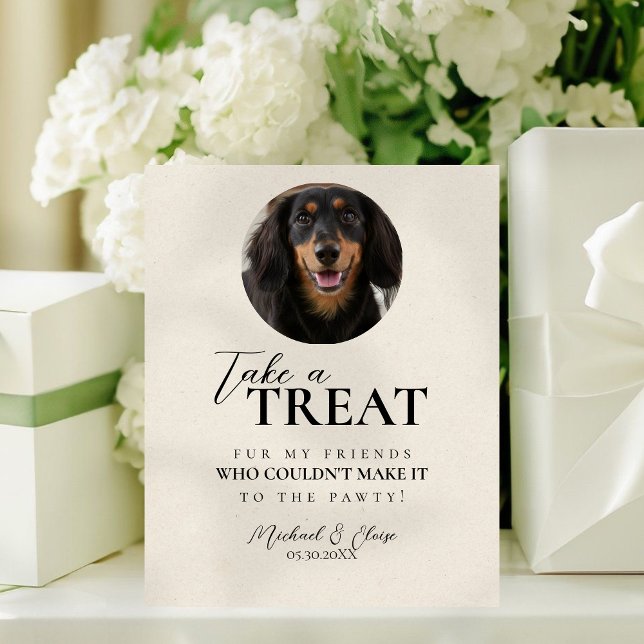 Dog Photo Wedding Treat Favor Pedestal Sign (Dog Photo Wedding Treat Favor Pedestal Sign)