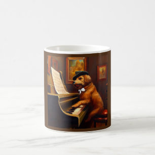 Dog Piano Player Coffee Mug