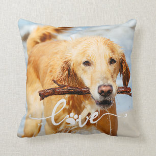 Dog Picture Pillow, Dog Mom Throw Pillow