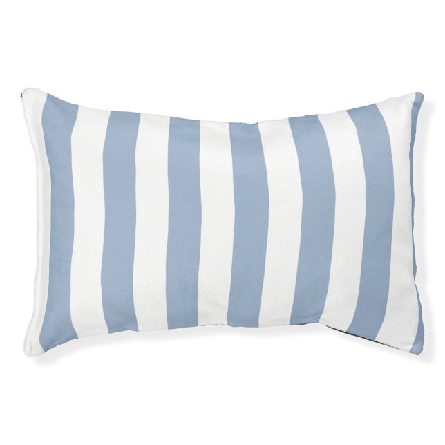 Dog Pillow Blue & White Stripe  (Front)
