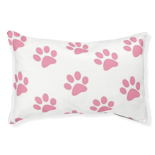 Dog Pillow Pink Paw Prints