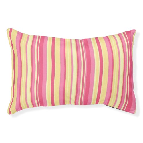 Dog Pillow Pink & Yellow Stripe