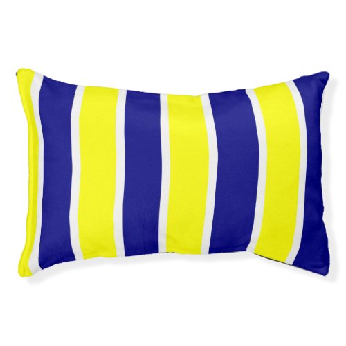 Dog Pillow Yellow, Blue & White Stripe