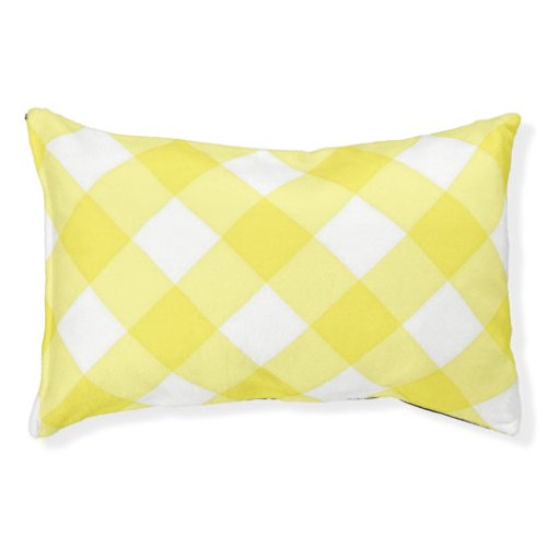 Dog Pillow Yellow & White Plaid