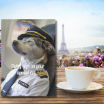 Dog Pilot & Airplane, Cool Funny Aviation Birthday Card<br><div class="desc">Dog Pilot & Airplane, Cool Funny Aviation Birthday Card Birthday card featuring a photo of dog pilot sleeping on an airplane. On front of the card it begins with a greeting that says "Flying high on your special day... " Inside are birthday wishes that say "but this pilot seems to...</div>