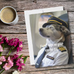 Dog Pilot & Airplane, Cool Funny Aviation Birthday Card<br><div class="desc">Dog Pilot & Airplane, Cool Funny Aviation Birthday Card Birthday card featuring a photo of dog pilot sleeping on an airplane. On front of the card it begins with a greeting that says "Flying high on your special day... " Inside are birthday wishes that say "but this pilot seems to...</div>