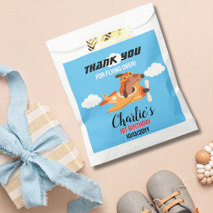 Dog Pilot Flying Airplane,Cute Birthday Thank You Favor Bag