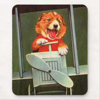 dog pilot mouse pad
