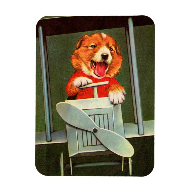 dog pilot print magnet (Vertical)