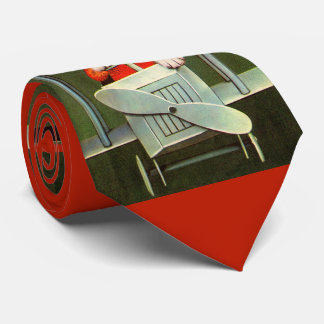 dog pilot print neck tie