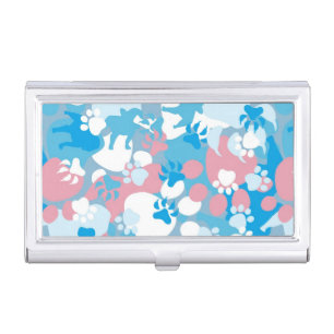 Dog Pink and Blue Camouflage Pattern Case For Business Cards