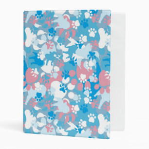 Dog Pink and Blue Camouflage Pattern Mini Binder