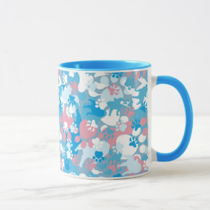 Dog Pink and Blue Camouflage Pattern Mug