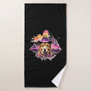 Dog Pink Halloween 2 Bath Towel
