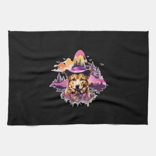 Dog Pink Halloween 2 Kitchen Towel