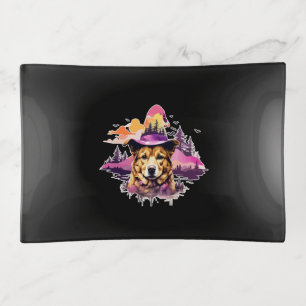 Dog Pink Halloween 2 Trinket Tray