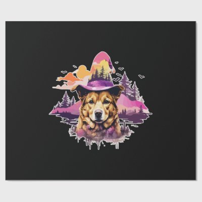 Dog Pink Halloween 2 Wrapping Paper
