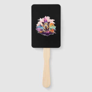 Dog Pink Halloween Hand Fan