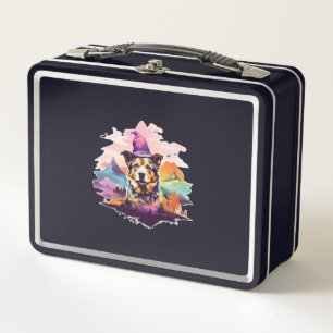 Dog Pink Halloween Metal Lunch Box