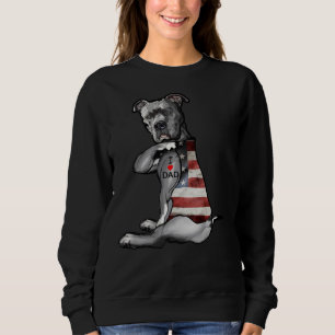Dog Pitbull I Love Mom Tattoo Fathers Day Sweatshirt