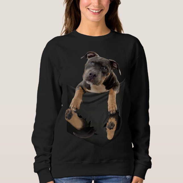 Dog   Pitbull in Bag Sweatshirt (Front)