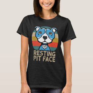 Dog Pitbull Resting Pit Face Retro Vintage T-Shirt