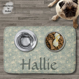 Dog Placemat - Sage Green Botanical, Personalized  Bath Mat