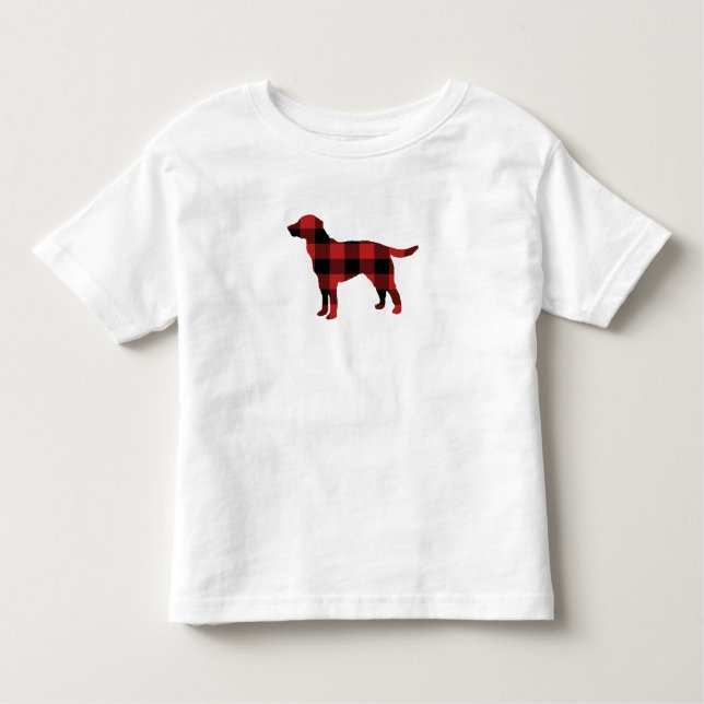Dog Plaid Buffalo Check Silhouette Christmas Toddler T-shirt (Front)
