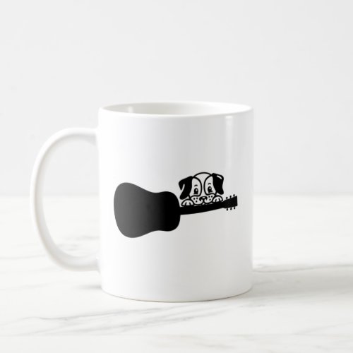 Dog play guitar coffee mug