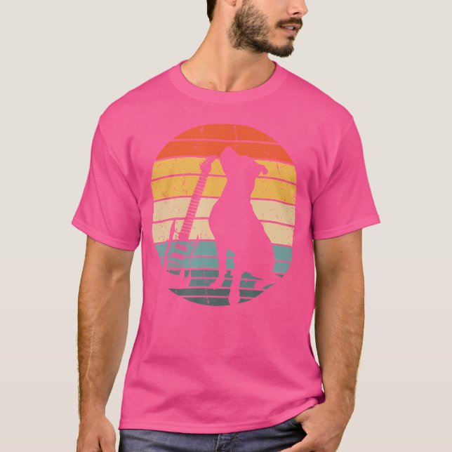 Dog Playing Bass Guitar Musical Instrument Funny G T-Shirt (Front)
