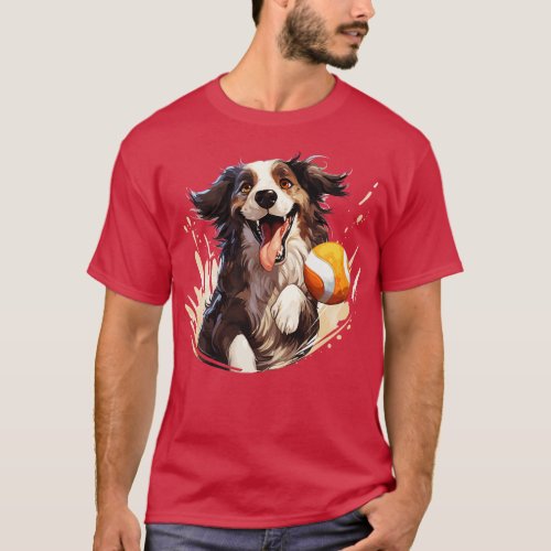 Dog playing beach volleyball 2 T_Shirt