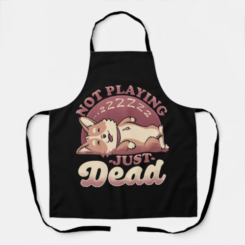 Dog Playing Dead _ Cute Irony Pet Apron