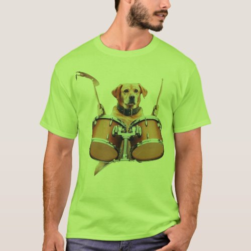 Dog Playing Drums Banging Perfect Rhythm T_Shirt