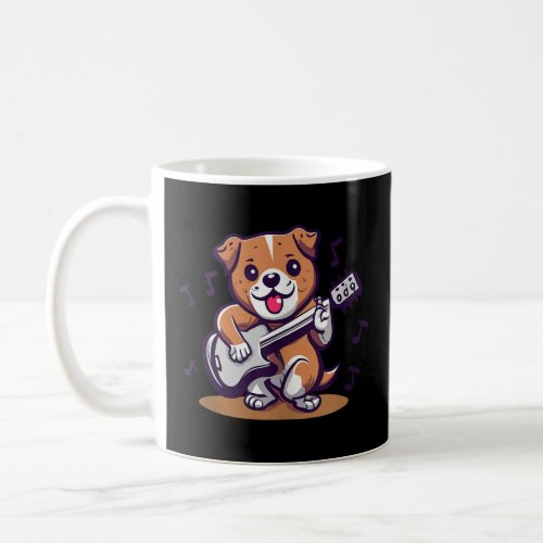 Dog Playing Electric Guitar Rock Tank Top Coffee Mug