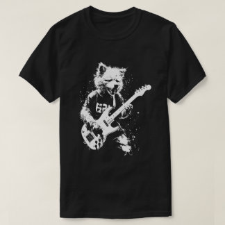 Dog Playing Guitar 90s Grunge Punk Rock & Roll T-Shirt