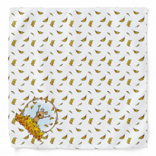 Dog Playing in a Pile of Fall Leaves - Cute Autumn Bandana