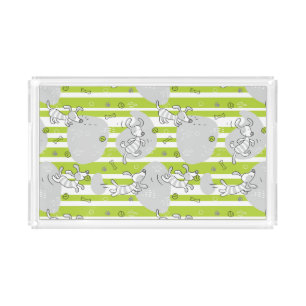 dog playing pattern background acrylic tray