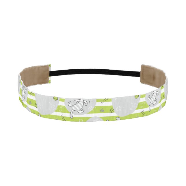 dog playing pattern background athletic headband (Front)
