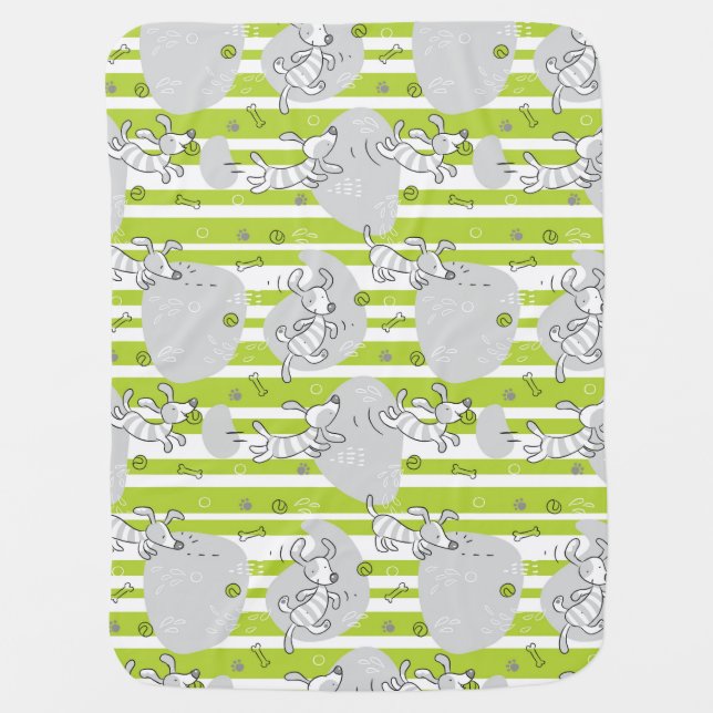 dog playing pattern background baby blanket (Front)