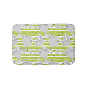 dog playing pattern background bathroom mat