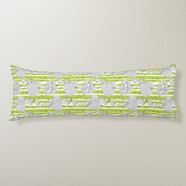 dog playing pattern background body pillow (Front)
