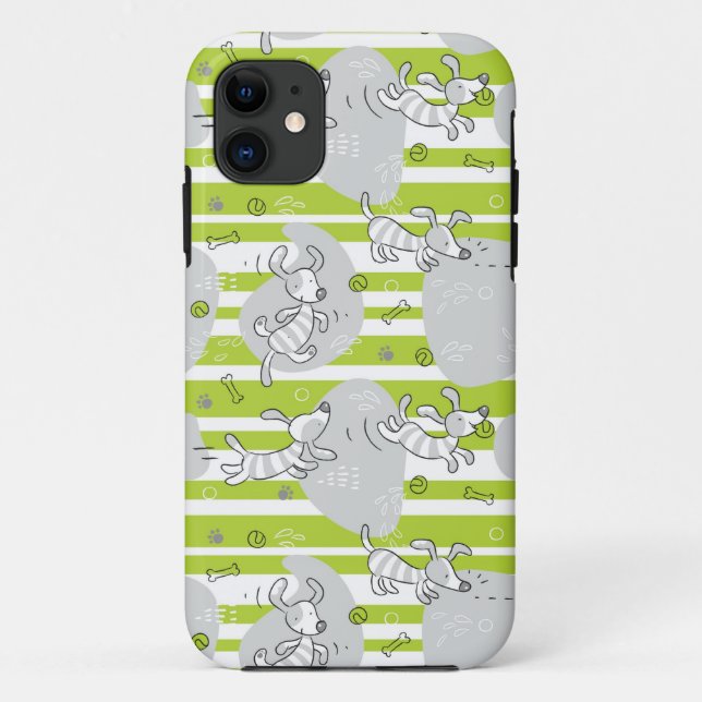 dog playing pattern background Case-Mate iPhone case (Back)