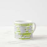 dog playing pattern background espresso cup