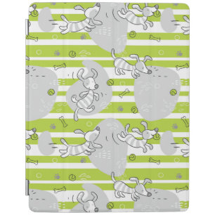 dog playing pattern background iPad smart cover