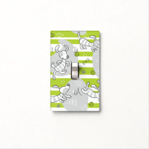 dog playing pattern background light switch cover