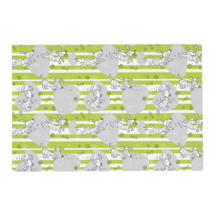 dog playing pattern background placemat