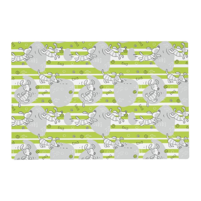dog playing pattern background placemat (Front)